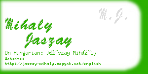 mihaly jaszay business card